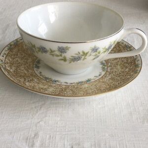 Elegant Floral Teacup and Saucer Set
